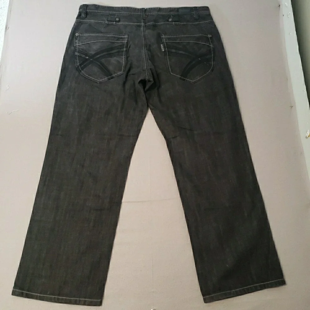 Parish‎ Jeans Men 44x30 black button fly loose relaxed hip hop street wear